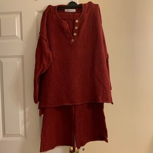 Free People Red Sweater Set